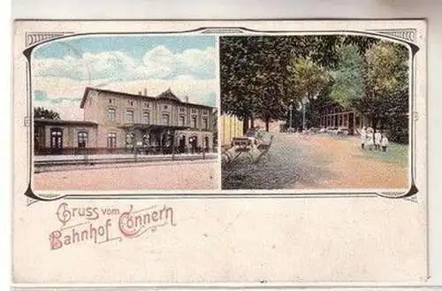 60627 Mehrbild Ak Gruß vom Bahnhof Cönnern Könnern 1909