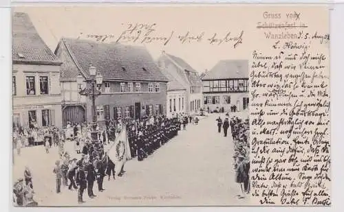 91099 Ak Gruß vom Schützenfest in Wanzleben 1904