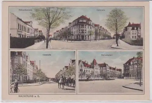 88676 Mehrbild Ak Naumburg a.S. Halleschestraße, Oststraße, Barbaraplatz