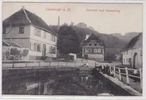 83180 Ak Gernrode am Harz - Brauerei und Stutenberg um 1915