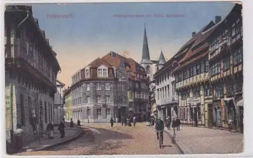 18549 Ak Halberstadt Kühlingerstraße mit städtischer Sparkasse um 1910