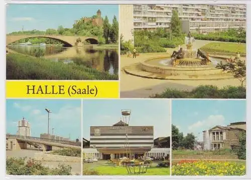 61536 Mehrbild Ak Halle Neustadt Bahnhof, Magistrale usw. 1983