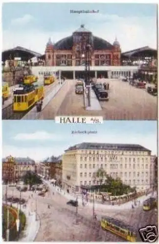 25809 Mehrbild Ak Halle a.S. Hauptbahnhof usw. 1941