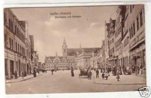 34612 Ak Zerbst (Anhalt) Marktplatz mit Rathaus 1932