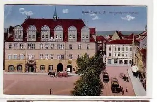 38744 Ak Naumburg a.S. Marktplatz mit Rathaus um 1910