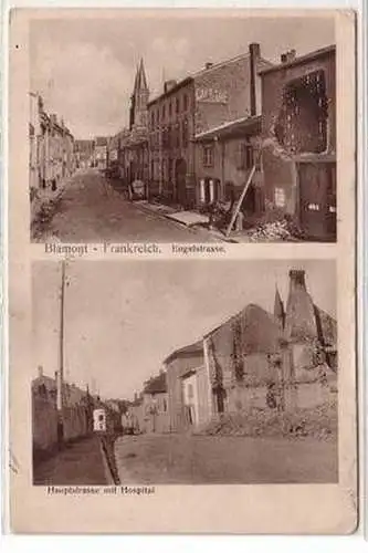 54873 Feldpost Ak Blamont Frankreich Engelstraße und Hauptstraße mit Hospital