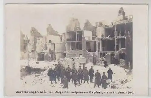 51800 Foto Ak Lille Explosion am 10. Januar 1916 Zerstörungen