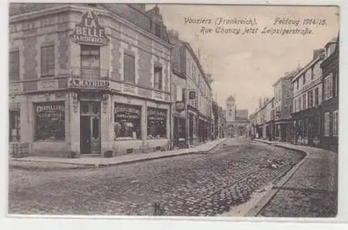 54424 Ak Vouziers France Rue Chanzy jetzt Leipzigerstrasse um 1915