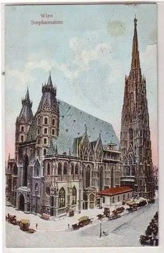 58725 Präge Ak Wien Stephansdom mit Kutschen davor 1905