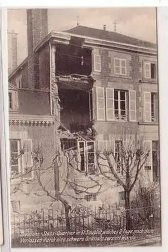 55222 Ak zerstörtes Divisions Stabs Quartier in St. Souplet 1. Weltkrieg um 1915