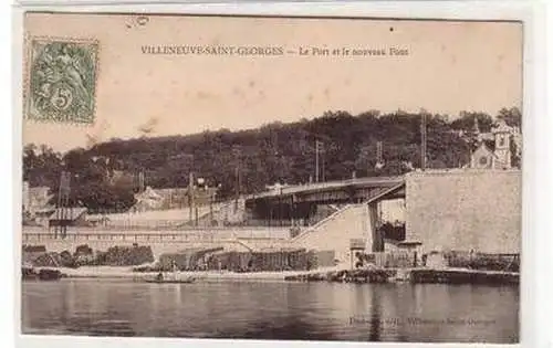 55336 Ak Villeneuve Saint Georges le Port et le Nouveau Pont 1907