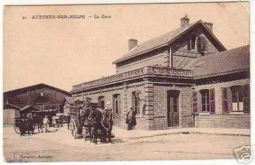 16541 Ak Avesnes Sur Helpe France la Gare Bahnhof 1915