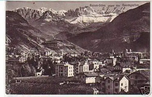 13058 Ak Bozen Gries gegen den Rosengarten 1910