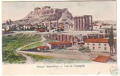 12713 Ak Athen Blick zur Akropolis Griechenland 1907