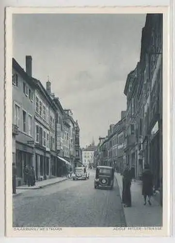 52975 Ak Saarburg Westmark Strassenansicht mit Verkehr um 1940