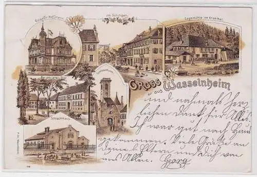 79578 Ak Lithographie Gruss aus Wasselnheim Wasselonne 1898