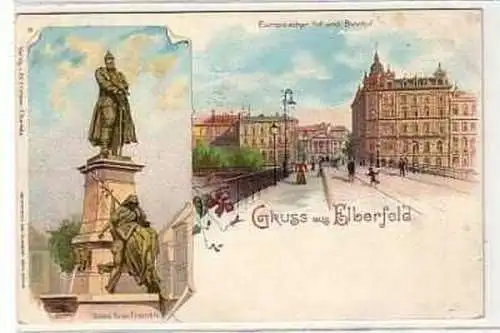 40296 Ak Lithographie Gruss aus Elberfeld um 1900