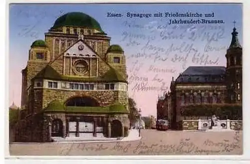 40247 Ak Essen Synagoge mit Friedenseiche 1930