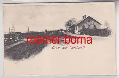 16049 Ak Gruss aus Sandstedt Weser Hof um 1900