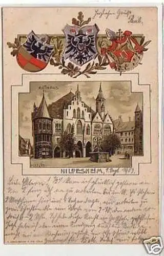 21798 Präge Wappen Ak Hildesheim Rathaus 1903