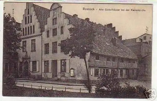 08070 Ak Rostock alte Giebelhäuser um 1910