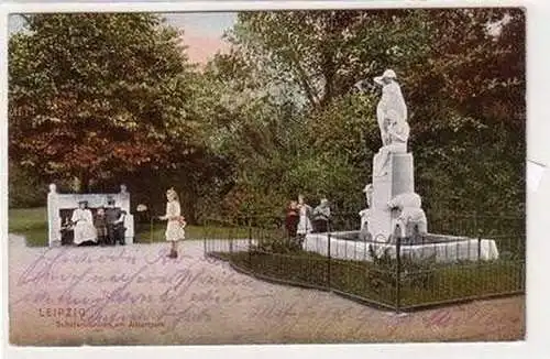 55458 Ak Leipzig Schäferbrunnen im Albertpark 1909