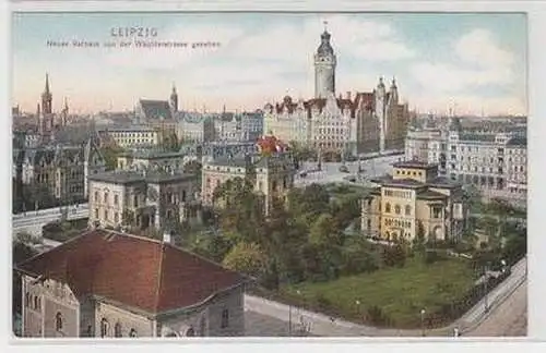 56118 Leipzig Neues Rathaus von der Wächterstrasse gesehen 1908