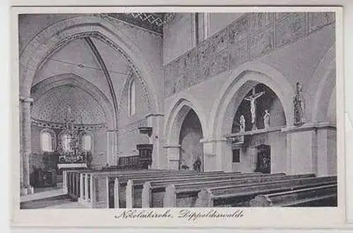 55881 Ak Dippoldiswalde Inneres der Nikolaikirche 1930