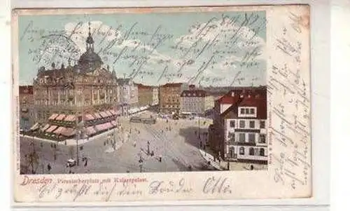 36202 Ak Dresden Pirnaischerplatz mit Kaiserpalast 1914