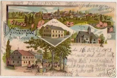 13701 Ak Lithographie Gruß aus Dittmannsdorf 1903