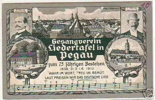 00711 Ak Gesangverein Liedertafel in Pegau 1913