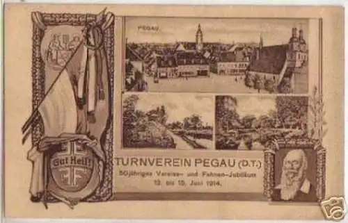 03616 Ak Turnverein Pegau Vereinsjubiläum 1914