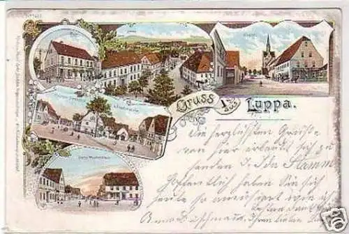 06792 Ak Lithographie Gruß aus Luppa Post usw. 1898