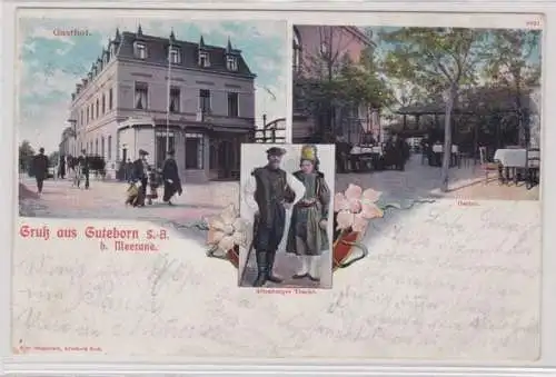 98295 Mehrbild Ak Gruß aus Guteborn S.-A. bei Meerane Gasthof 1905