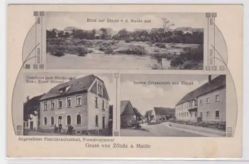 98541 Mehrbild Ak Gruß von Zöhda an der Mulde Gasthaus zum Muldenthal 1919