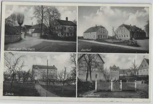 92282 Mehrbild Ak Gruß aus Starbach Gasthof, Schule, Kriegerdenkmal 1939