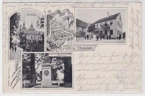 98043 Mehrbild Ak Gruß vom Restaurant Reinhold Ettelt Prohlis bei Dresden 1907