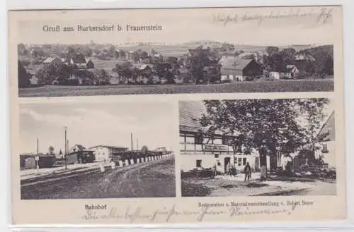 98282 Mehrbild Ak Gruß aus Burkersdorf bei Frauenstein Bahnhof usw. 1936