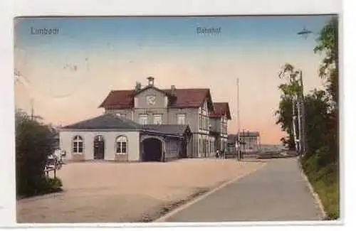 33499 Ak Limbach in Sachsen Bahnhof 1921