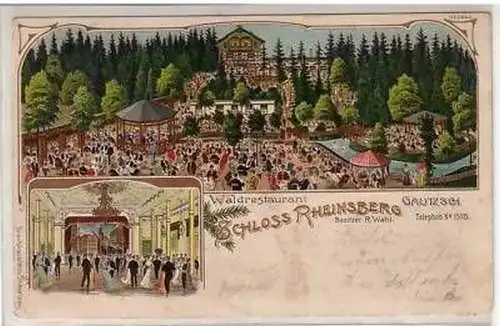 30/26 Ak Restaurant Schloss Rheinsberg Gautzsch 1904