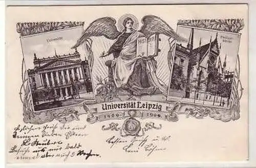 26/90 Ak Lithografie 500 J. Universität Leipzig 1909