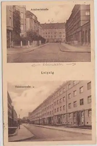 1/124 Ak Leipzig Adalbertstraße und Reiskestraße 1928