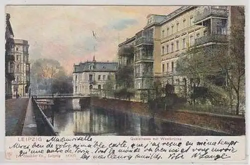 1/108 Ak Leipzig Quaisstraße mit Westbrücke 1902