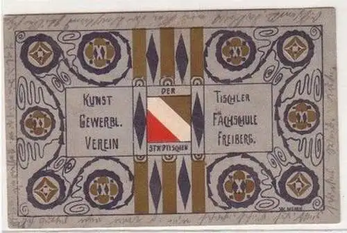 60256 Studentika Ak Freiberg der städtischen Tischler Fachschule 1911