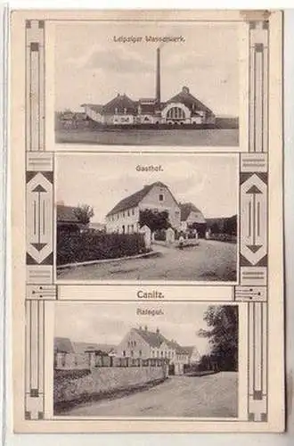 59010 Mehrbild Ak Canitz Leipziger Wasserwerk, Gasthof, Ratsgut 1914