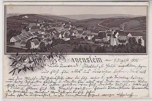 59206 Ak Gruß aus Lauenstein Totalansicht 1896