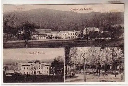 59563 Mehrbild Ak Gruß aus Wurbis Bieleboh, Gasthof und Konzertgarten 1908