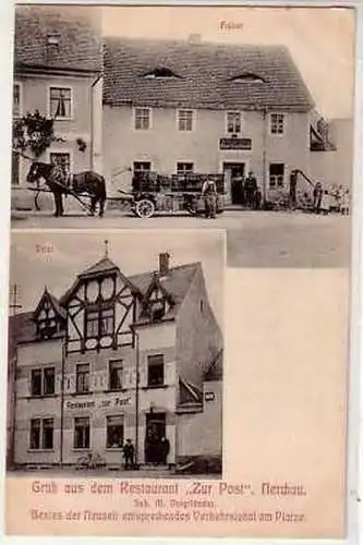 41046 Ak Gruß aus Nerchau Restaurant "Zur Post" 1910