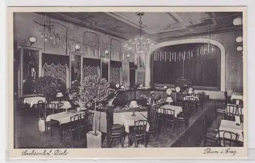 91489 AK Thum im Erzgebirge - Hotel Sachsenhof, Diele, Innenansicht 1933