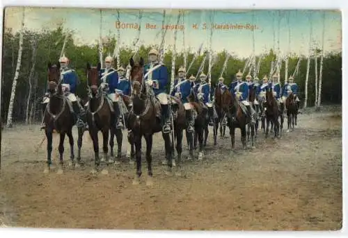 92014 Ak Borna Bezirk Leipzig K.S. Karabinier Regiment 1914